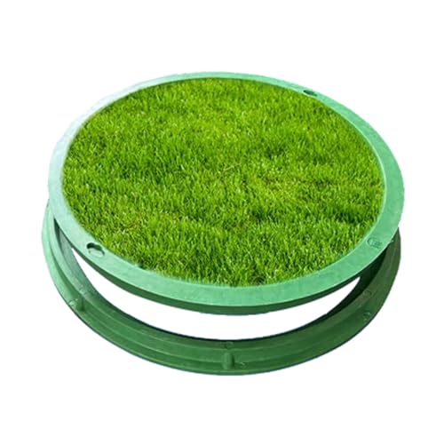 Unsichtbare Abwasserbeckenabdeckung aus Harzverbundstoff, unsichtbarer Schachtdeckel und Rahmen aus Harz, robuste Abwassertankabdeckungen for Rasen- und Gartenbegrünung(Round 60*60CM/23.6*23.6IN) von SHINGJING