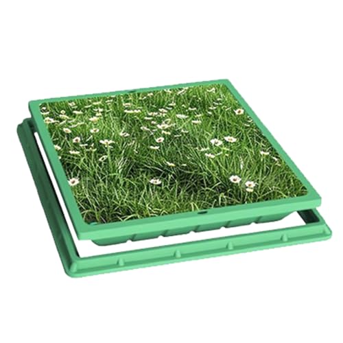 Unsichtbare Abwasserbeckenabdeckung aus Harzverbundstoff, unsichtbarer Schachtdeckel und Rahmen aus Harz, robuste Abwassertankabdeckungen for Rasen- und Gartenbegrünung(Square 60*60CM/23.6*23.6IN) von SHINGJING