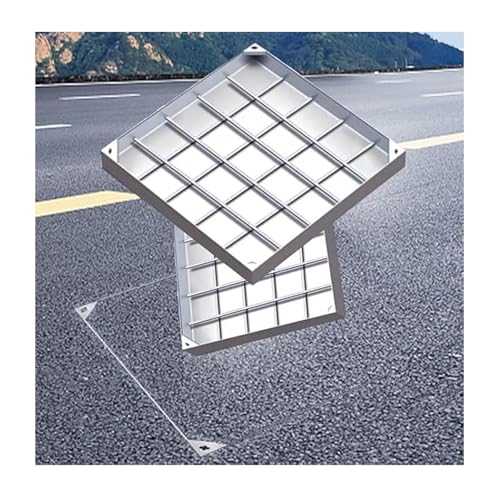 Unsichtbarer Schachtdeckel und Rahmen aus Edelstahl 304, eingebetteter Schachtdeckel aus Stahl, unsichtbarer quadratischer Schachtdeckel, Lösung for den Außenbereich(5cm,50*50cm/19.7*19.7in) von SHINGJING