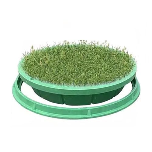 Unsichtbarer Schachtdeckel und Rahmen aus Harz, dekorativer Schachtdeckel,vertiefter Schachtdeckel, Inspektionsdeckel for Klärgruben for Rasen- und Gartenbegrünung(Round 60*60CM/23.6*23.6IN) von SHINGJING