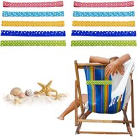 Shining House - 10er-Pack elastische Strandtuchbänder aus Gummi, eine neue Alternative zu Strandkorb-Clips, für Handtuch, Strandkorb, Pool, (30 x 5 von SHINING HOUSE