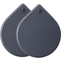 Shining House - 2er-Pack Silikon-Abflussstopfen für Dusche, Badewanne, Waschbecken, Abflussfilter mit Saugnapf (dunkelgrau, 15 x 18 cm) von SHINING HOUSE