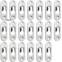 Shining House - 30 Stück Schlüsselloch-Aufhänger aus Metall, 43 mm x 16 mm, zum Aufhängen von Spiegeln und Bilderrahmen an Innenwandschränken – Silber Shining House - 30 Stück Schlüsselloch-Aufhänger aus Metall, 43 mm x 16 mm, zum Aufhängen von Spiegeln und Bilderrahmen an Innenwandschränken – Silber von SHINING HOUSE