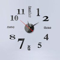 Shining House - 3D-Spiegelaufkleber – große rahmenlose Wanduhr – moderner Stil – diy – Uhr mit großen Zahlen – Wanddekoration für Zuhause/Büro/Schule von SHINING HOUSE