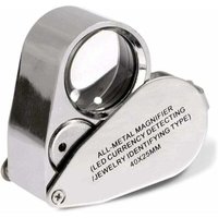 40-fache Juwelierlupe, faltbare Schmucklupe mit beleuchtetem LED-Licht (LED-Währungserkennung/Juwelier-Identifizierungslupentyp) von SHINING HOUSE