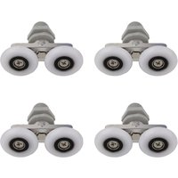 Ahlsen Doppelrollen für Duschtür, Rollen für Duschtür, Schieberollen, Tür, Badezimmer, Dusche, Ersatz-Duschrolle, Badezimmer-Ersatzteile, 25 mm, 4 von SHINING HOUSE