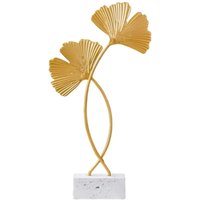 Shining House - Ginkgo Biloba Ornamente, Metalldekoration, moderne Skulptur, Zubehör für Wohnzimmer, Tischdekoration, Heimbüro-Dekoration (golden) von SHINING HOUSE