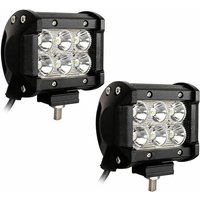 Shining House - Hengda Arbeitsscheinwerfer, 2 x 18 w, quadratische LED-Scheinwerfer, 12 v, 24 v, Fahrlichter, wasserdicht, IP67, von SHINING HOUSE