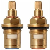 Shining House - Keramikscheibenkopf, Paar universelle Ersatz-Keramikkartuschen für Wasserhahn, 1/2' Vierteldrehung 20 Kerben x 50 mm, ein Paar von SHINING HOUSE