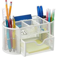 Shining House - Multifunktionaler Schreibtisch-Organizer. Weißer Schreibtisch-Organizer aus Metallgeflecht mit Schiebeschubladen, 9 Sortierfächern Shining House - Multifunktionaler Schreibtisch-Organizer. Weißer Schreibtisch-Organizer aus Metallgeflecht mit Schiebeschubladen, 9 Sortierfächern von SHINING HOUSE