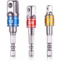Shining House - Quadratische, neuere Stecknusshalter-Adapter für Bohr-/Schlagschrauber. Set mit 3 Vierkantfutteradaptern 1/4', 1/2', 3/8' aus Shining House - Quadratische, neuere Stecknusshalter-Adapter für Bohr-/Schlagschrauber. Set mit 3 Vierkantfutteradaptern 1/4', 1/2', 3/8' aus von SHINING HOUSE