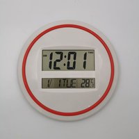 Shining House - Runder elektronischer Wecker, großes LCD-Display, geräuschlose Wanduhr, Schreibtischuhr, von SHINING HOUSE