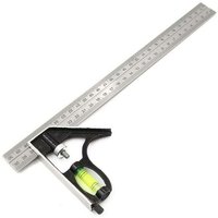 SHINING HOUSE Kombinationsquadrat aus Edelstahl, 300 mm – nur metrische Teilung von SHINING HOUSE