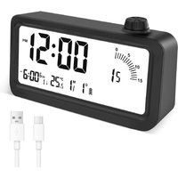 SHINING HOUSE Visueller Timer, wiederaufladbarer digitaler Wecker, 60-Minuten-Countdown mit Hintergrundbeleuchtung, 3 Alarmmodi, Temperatur- und von SHINING HOUSE