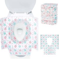24 Stück Einweg-Toilettensitze, tragbare Toilettensitzbezüge, Größe 65 x 60 cm, einzeln verpackt, rutschfester Toilettensitz für Erwachsene und von SHINING HOUSE
