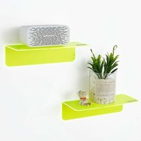 Shining House - 2er-Pack kleine selbstklebende Wandregale zur einfachen Erweiterung der Wandfläche – Acryl-Wandregale ohne Bohren für Schlafzimmer, von SHINING HOUSE