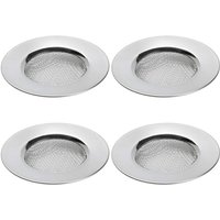 Shining House - 4er-Pack Abflusssiebe für die Dusche, Haarfänger für das Abflussloch der Badewanne oder Küchenspüle, Abflusssieb aus Edelstahl. von SHINING HOUSE