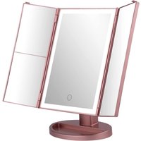 Shining House - Beleuchteter Schminkspiegel, 2X/3X beleuchteter Vergrößerungsspiegel, faltbarer Spiegel, 180°-Drehung, Roségold Shining House - Beleuchteter Schminkspiegel, 2X/3X beleuchteter Vergrößerungsspiegel, faltbarer Spiegel, 180°-Drehung, Roségold von SHINING HOUSE