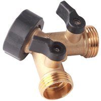 Shining House - Doppelter Waschmaschinen-Wasserhahn, Garten-Wasserhahn-Splitter aus Messing, Y-Anschluss, 3/4 Zoll zum Anschluss von 2 Geräten, von SHINING HOUSE