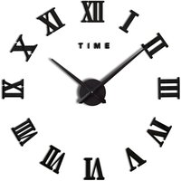 Shining House - Moderne diy große Wanduhr römische Ziffer große Uhr 3D Aufkleber Wanduhr Uhr Home Office Dekor abnehmbar (Batterie nicht im von SHINING HOUSE