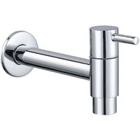 Shining House - Mop Pool Wasserhahn, Wandmontage Wasserhahn, Kaltwasserhahn, Waschbecken, langer Balkon (Silber) - Waschbecken Wasserhahn von SHINING HOUSE