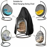 Shining House - Schutzhülle für Hängesessel, Eier-Schutzhülle, wasserdichte Schutzhülle für Hängesessel, Eier-Gartenstuhl-Abdeckung – Schwarz mit von SHINING HOUSE