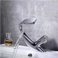 Schwarzer Waschbecken-Wasserhahn – Badezimmer-Mischbatterie – solider Waschbecken-Wasserfall-Wasserhahn – hochwertige Wasserhähne (schwarz) b von SHINING HOUSE