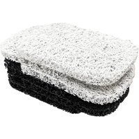 Shining House - Seifenschoner für Seifenschale, multidirektionales Gewebe, effektiver Abtropfhalter für die Dusche – 6er-Set (3 Schwarz, 3 Weiß) von SHINING HOUSE