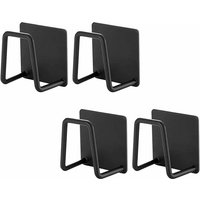 Shining House - Stück selbstklebende Schwammhalter für die Küchenspüle, wasserdichte Edelstahl-Schwammhalterhaken (schwarz) von SHINING HOUSE
