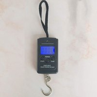 Shining House - Tragbare Personenwaage mit hintergrundbeleuchtetem LCD-Display, 40 kg, elektronische Waage, Gepäckwaage (schwarz) von SHINING HOUSE