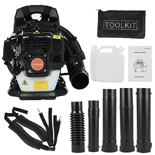 52CC Benzinrucksack-Blattgebläse, Kraftvoller 2-Takt-Luftgekühlter Motor - Leichtgewichtler, Rucksack Benzin Laubbläser Gartensauger Bläser 1.25Kw Motorleistung von SHINROAD