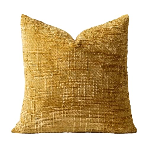 Chenille Kissenbezug Farbkoordinierter Kissenbedeckung Wurf mit verstecktem Reißverschluss weiches dekoratives Kissen für Bauernhaussofa gemütlichen, fade-resistenten Boho-Schein Gelb 45x45cm Chenille Kissenbezug Farbkoordinierter Kissenbedeckung Wurf mit verstecktem Reißverschluss weiches dekoratives Kissen für Bauernhaussofa gemütlichen, fade-resistenten Boho-Schein Gelb 45x45cm von SHINROAD