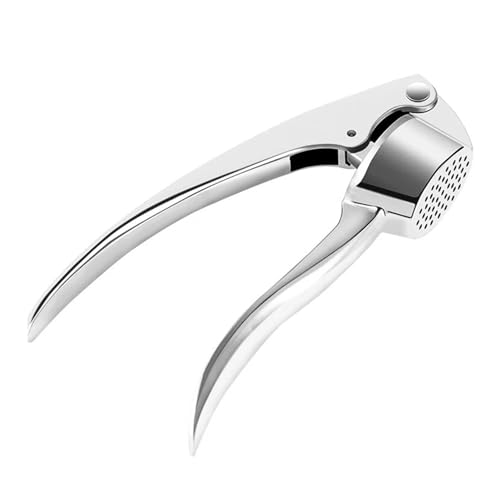 Einfach zu bedienende Knoblauchpresse Rostfreier Zerkleinerer Edelstahl mit konvexer Pressplatte Robuster Fleischwolf Einfach zu Bedienen Sauber Rostbeständig Geschirrspüler A von SHINROAD