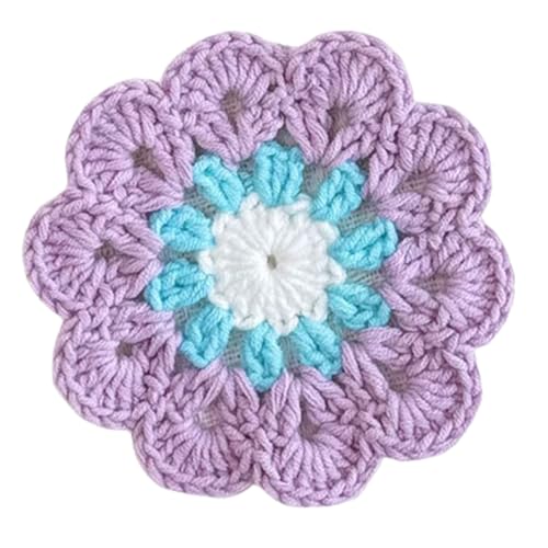 SHINROAD Blütenförmige Placemat Anti-Scenaling-Wärmeisolierung Nicht-Rutsch-Anti-Scald-Tischmatte zum Schutz des Teekannenbechers wiederverwendbarer Färbungsdesktop-Desktop-Pad Violett von SHINROAD
