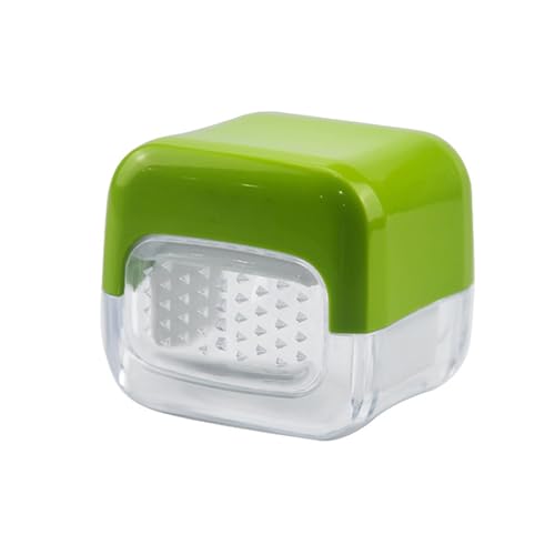 SHINROAD Edelstahl-Knoblauchhacker Kompakt Mincer Press Masher Cube Werkzeug BPA-freie Blätter melzen Scheiben Ingwer leicht zu reinigen. Lagbares Geschäft langlebig Küche Gelb Grün von SHINROAD
