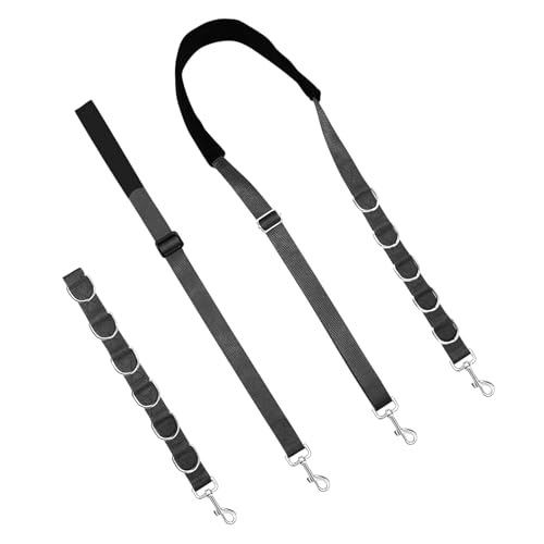 SHINROAD Hundeleine, Bauchgurt, 3 Stück, Fellpflege, Bauchgurte mit Klemm-Verlängerungsschlaufe, verstellbare Haustierseile für kleine bis mittelgroße Hunde, bequeme Nylon-Werkzeuge, schwarz, 3 Stück von SHINROAD