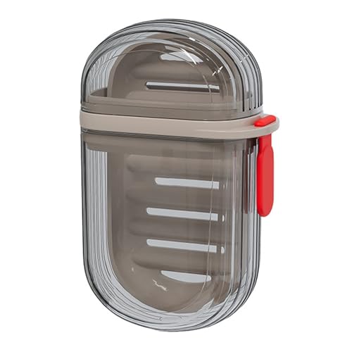 SHINROAD Lecksocken Seifenkoffer tragbarer Container-Transparent-Box mit Entwässerungsfunktion Schloss Design Staubsicherer und lecksicherer Reisehalter für Geschäftsreise Schwarz von SHINROAD