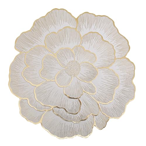 SHINROAD Modernes Design placemat feuchtigkeitsdichtes Essmatten PVC PVC Kee-resistente Nicht rutschfeste Wärmefeste Tisch wasserdichtes Pfingstorte-Form Coaster für Heimküche Golden von SHINROAD