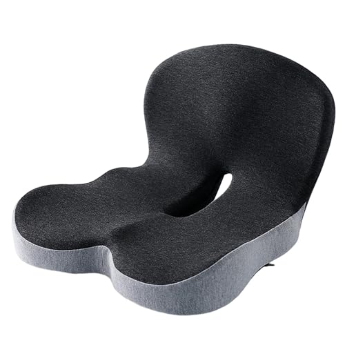 SHINROAD Office Chair Kissen bequemer Speicherschaum L-förmiger integrierter Sitz mit einem rutschvollen unter Druckreduzierenden Hüfttaillerstütze Schwarzgrau SHINROAD Office Chair Kissen bequemer Speicherschaum L-förmiger integrierter Sitz mit einem rutschvollen unter Druckreduzierenden Hüfttaillerstütze Schwarzgrau von SHINROAD