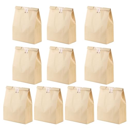 SHINROAD PE-Film beschichtete Brotbeutel Starke 10 Stcs mit transparenten Fensterfutterspeisepapier und leckerem, tränenresistenten Selbstversiegelung ideal für die Aufbewahrung von Gebäck 10 pcs M von SHINROAD