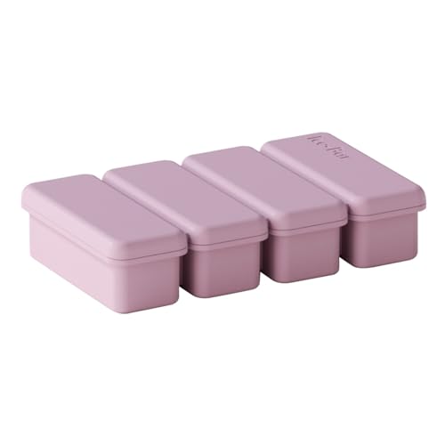 SHINROAD Unabhängige Fächer Eishersteller Silikon Gefrierschrank Lebensmittel Formen Würfelschale mit Deckel langsam schmelzend großer Schimmel für Ladensuppensauce Brühe Lebensmittelqualität Violett von SHINROAD
