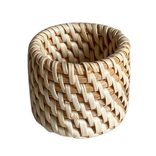 SHINROAD Wiederverwendbare Serviettenringe Rattan gewebter Ring handgefertigt rustikal A von SHINROAD