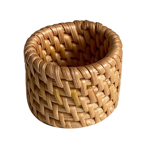 SHINROAD Wiederverwendbare Serviettenringe Rattan gewebter Ring handgefertigt rustikal C von SHINROAD