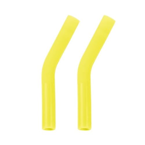 Safe for Children Straws Reusable Drinking 2pcs Silicone Straw Tips Covers Metal Food-grade Protectors Flexible Temperature Yellow von SHINROAD