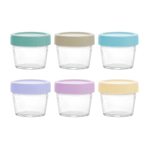 Stapelbare Glasbehälter Langlebige Lebensmittelspeicher Hier finden Sie einen Produkttitel für die Auflistung von 6PCs mit Deckel mit 120 ml und leckerem Leckdicht wiederverwendbarer Messung 6pcs von SHINROAD