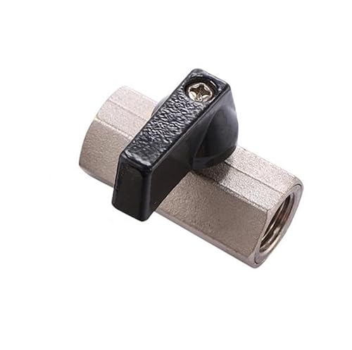 SHIOFRCN 1 Stück 1/2 "Weiblich Außengewinde Mini Messing Kugelhahn BSP Innengewinde Luftkompressor Schalter Garten Bewässerung Absperrventile(Silver-02) von SHIOFRCN