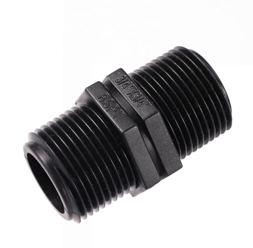 SHIOFRCN 1pc 1/2 "3/4" 1 "1,5" 2 "2,5" BSP Außengewinde Hex Nippel Union PVC Rohr Fitting Koppler Adapter Wasser Anschluss Gleichen Durchmesser Gelenke(Black-5) von SHIOFRCN