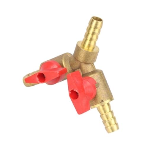 SHIOFRCN 1pc 8mm 10mm Schlauch Barb Y Geformt DREI Weg Messing Abgeschaltet Ball Ventil Rohr Fitting Anschluss Adapter for Kraftstoff Gas Wasser Öl Luft(10mm) von SHIOFRCN