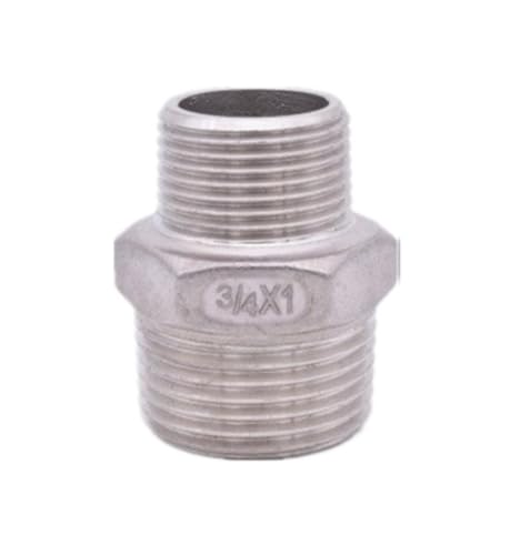 SHIOFRCN 1pc Hex Nippel Union 304 Edelstahl Rohr Fitting Anschluss Koppler Wasser Öl 1/8 "3/8" 1/2 "1" 1-1/2 "BSP Stecker Auf Außengewinde(DN25 to DN15) von SHIOFRCN