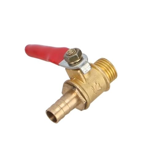 SHIOFRCN 1pc Messing 1/4 "Außengewinde Kugelhahn Zu 6mm 8mm 10mm Stachelrohr Schnittstelle Stecker Joint Adapter Kupfer Rohr Armaturen(8mm) von SHIOFRCN